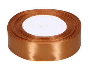 Wstążka atłasowa 2,5cm x 25Y brąz MYH190478