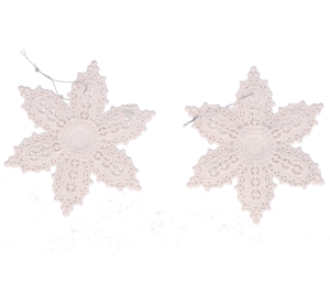 Zawieszki brokatowe na choinkę plastikowe śnieżynki białe 2 szt.