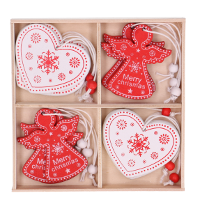 Drewniana zawieszka na choinkę 12 szt.