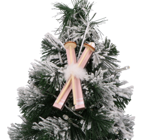 Drewniana zawieszka na choinkę narty  9 cm