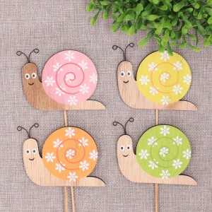 Piki Ślimaki Wielkanocne drewniane 12 szt
