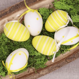 Jajka zawieszki pisanki plastikowe żółte 6szt