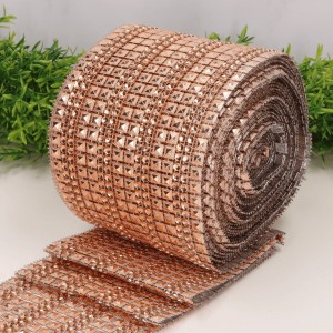 Taśma ozdobna z cyrkoniami miedziana 12cm x 10Y