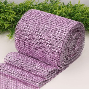 Taśma ozdobna z cyrkoniami jasny róż 12cm x 10Y