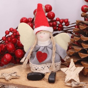 Zawieszka aniołek materiałowy błękit/czerwień 1szt.