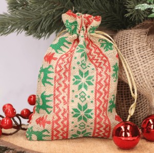 Woreczek świąteczny jutowy na prezent 1szt