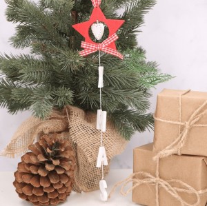 Zawieszka czerwona gwiazdka girlanda XMAS 37cm 2szt.