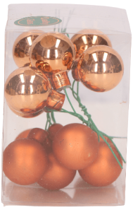 Bombki z drucikami 12 szt. 25mm miedziany