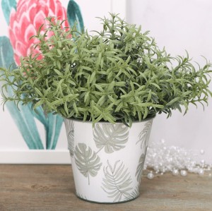 Metalowa doniczka osłonka liście monstery 10cm 