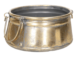 Osłonka metalowa złota z uchwytami 35x15cm