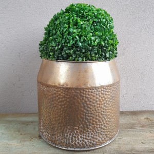 Metalowa Doniczka Osłonka na Kwiaty złota 21cm