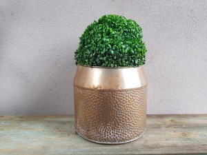 Metalowa Doniczka Osłonka na Kwiaty złota 24cm