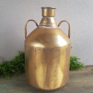 Osłonka wazon-butla metalowa złota baniak 40cm