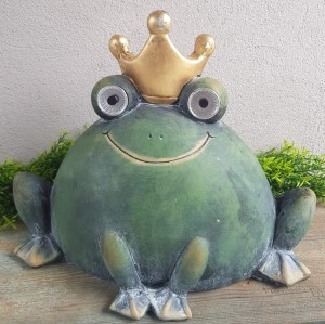 Żaba z koroną na głowie świecące oczy 26x37cm
