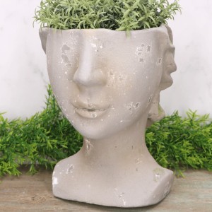 Osłonka ceramiczna szara "twarz" 25cm 