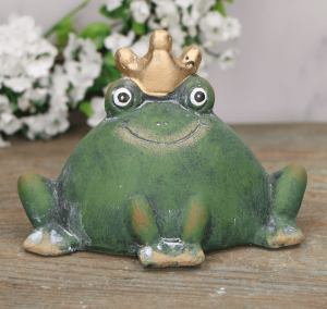 Żaba ceramiczna z koroną na głowie 8x10cm