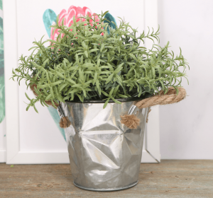 Metalowa osłonka gnieciona srebrna z uchwytami 12,5cm