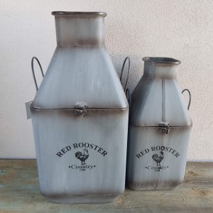 Osłonki metalowe szare kanki baniak z uchwytami 2szt. 