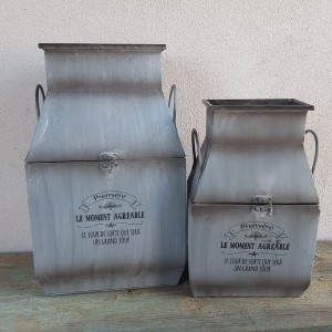 Osłonki metalowe szare kanki baniak z uchwytami 2szt. 