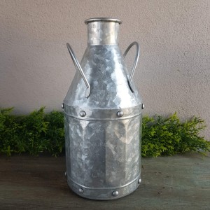 Metalowy baniak wazon z uchwytami stalowy 38cm 