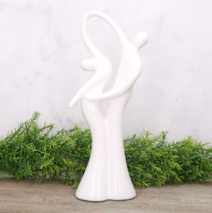 Akt "Taniec" ceramiczny biały szkliwiony 35cm 