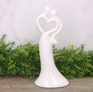 Akt "serce włosy" ceramiczny biały szkliwiony 25cm 