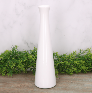 Wazon ceramiczny "Smukły" szkliwo białe 31cm