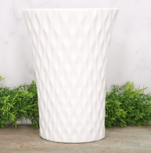 Wazon ceramiczny "Karbowany duży" szkliwo białe 29cm