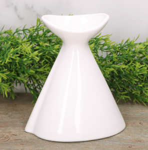 Wazon ceramiczny "szeroki z kołnierzem" szkliwo białe 14cm