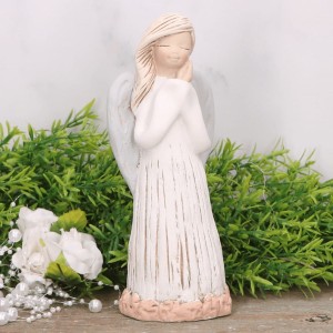 Anioł aniołek gipsowy Złożone ręce  17 cm