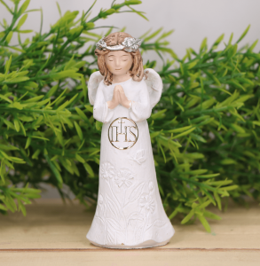 Figurka Aniołek złożone ręce komunia IHS 9cm