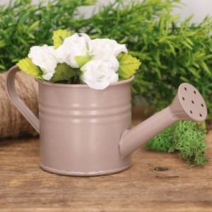 Metalowa konewka ozdobna osłonka ciemny beż 7cm