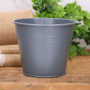 Osłonka metalowa wiaderko pastelowe grafitowe mat 10cm