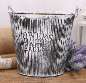 Osłonka metalowa wiaderko przecierane paski 15cm