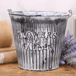 Osłonka metalowa wiaderko przecierane paski 13cm