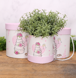 Flowerbox Pudełko na wesele ślub tort komplet 3szt