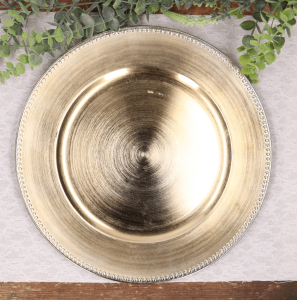 Talerz podtalerz dekoracyjny złoty ślub 33cm