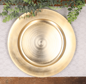 Talerz podtalerz dekoracyjny złoty ślub 33cm