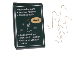 Zawieszki  haczyki na bombki złote 50 szt.