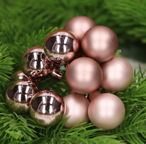 Bombki na druciku rose gold 25mm 12szt.