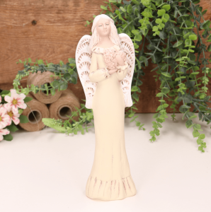 Aniołek ślubny z sercem kremowy 25cm 