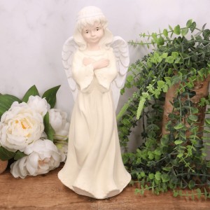 Aniołek gipsowy "IGA"  chrzest komunia 38cm kremowy