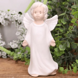 Aniołek gipsowy  ''BENIO'' 18cm perłowy