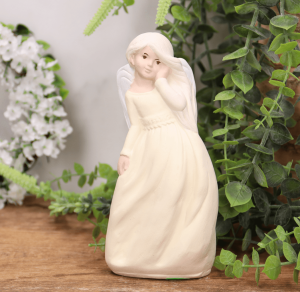 Aniołek gipsowy ''NINA'' 16 cm kremowy