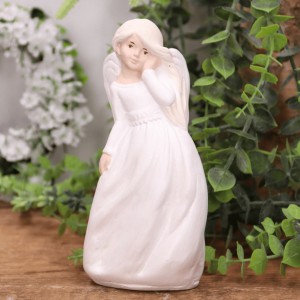 Aniołek gipsowy ''NINA'' 16 cm perłowy