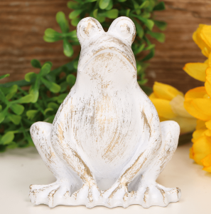 Żabka żaba figurka siedząca pozłacana 11cm