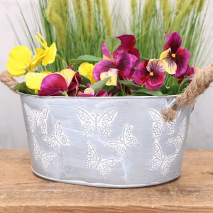 Osłonka metalowa szara motylki podłużna 30x13cm