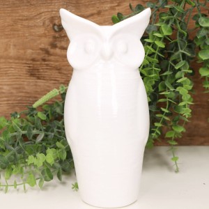 Sowa duża szkliwo białe 25cm