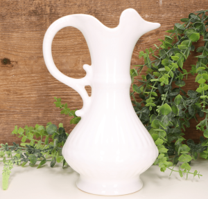 Wazon ceramiczny biały szkliwiony Magdalenka 25cm