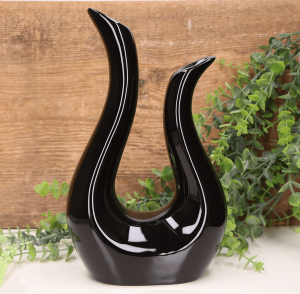 Wazon "Harfa mała" ceramiczny czarny 27cm 